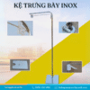 Kệ trưng bày inox, giá treo poster và quảng cáo