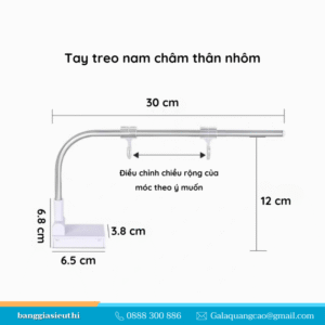 Tay treo nam châm thân nhôm, tay treo phân vùng