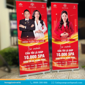 Giá cuốn nhôm cao cấp, standee cuốn nhôm tốt