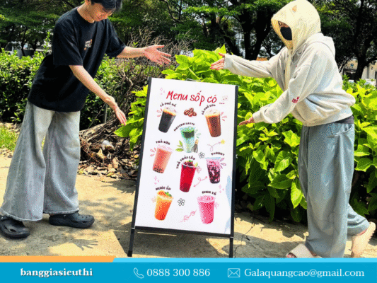 3 ưu điểm của standee menu chữ A 2 mặt bằng sắt